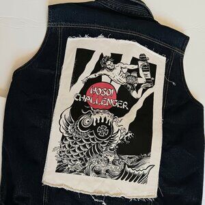 Hosoi rare Large jacket vest denim CHALLENGER Japan zebra print NOT! A VANS ITEM
